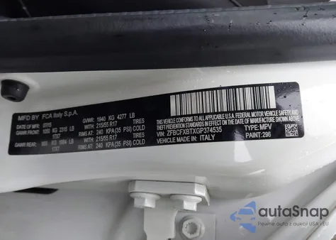 2016 Fiat 500X Easy from USA, damaged, VIN ZFBCFXBTXGP374535